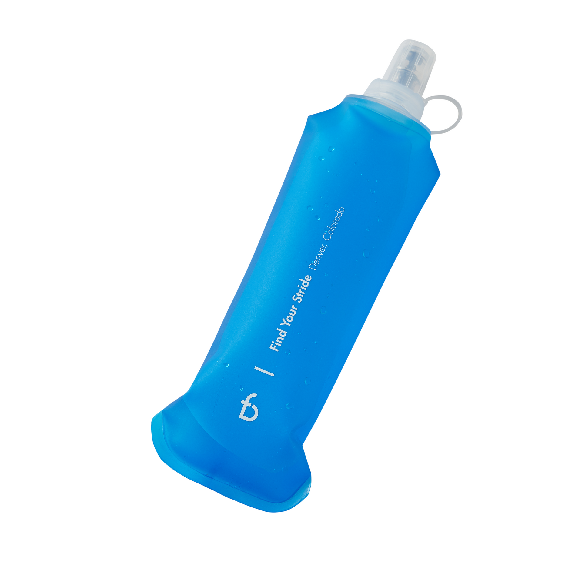 Collapsible Soft Water Flask - BPA-Free Silicone/TPU For Running, Hiking (5oz/8oz/17oz, Blue)
