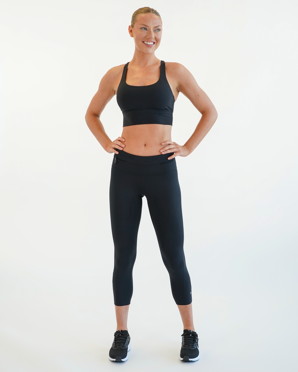 Women's Zipper Running Crops - no side pockets