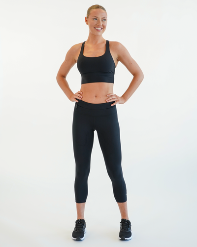 Women's Zipper Running Crops - no side pockets