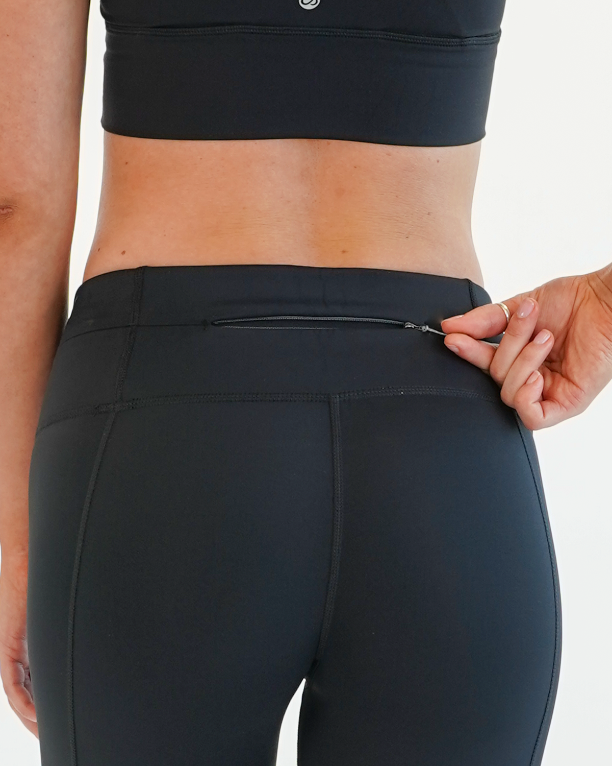 Women's Zipper Running Crops - no side pockets