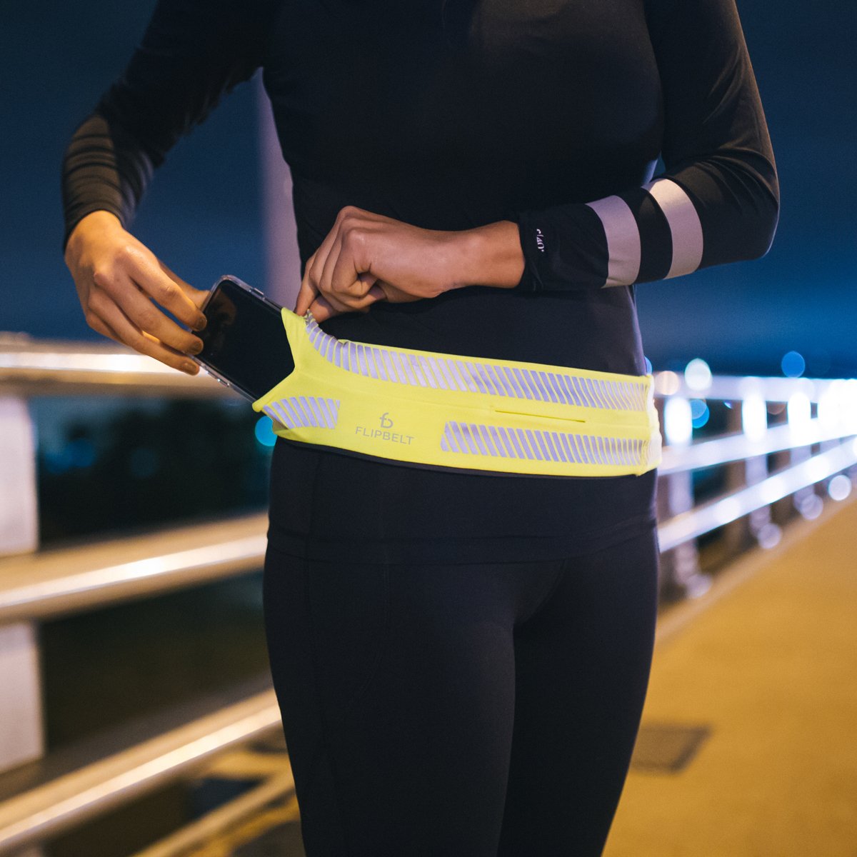 Reflective Belt with 4 Bands and Storage Bag – YELLOW – FREEMOVE